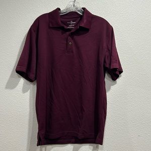 Grand Slam Performance Golf Maroon Airflow Polo 1/4 Button Shirt Men Size Medium